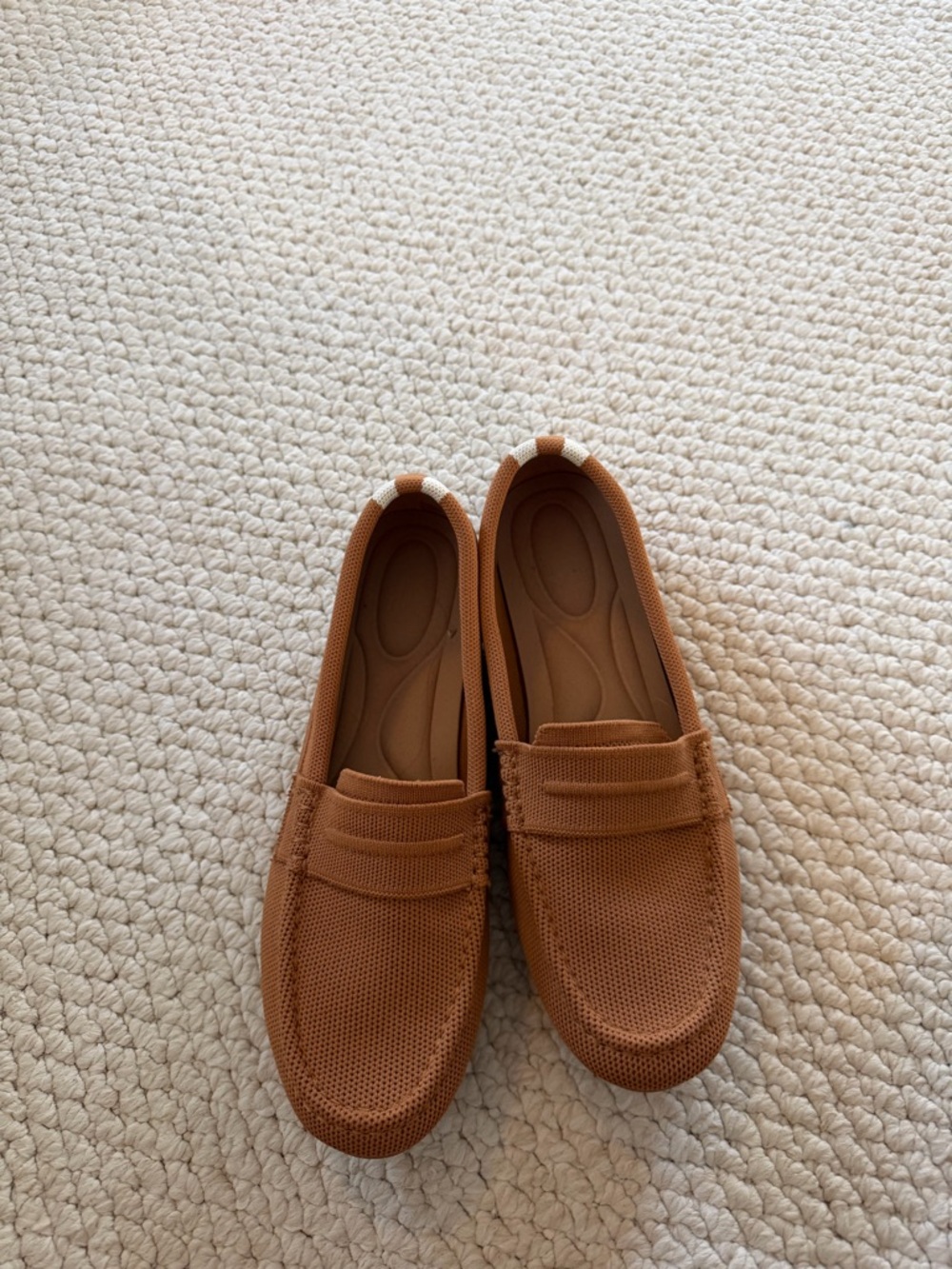 Women’s Casual Woven Penny Loafers in Cognac Brown | 9
